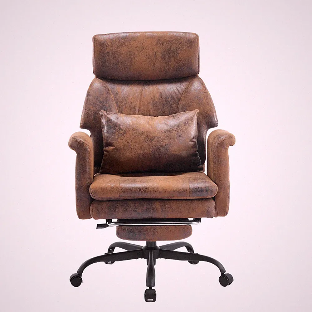 Comfy Wide-Seat Gamer Chair for The Heavy Microfiber Reclining Tall Office Chair