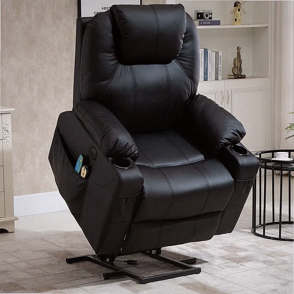 Electric Power Lift Recliner Chair for Elderly W/ Heat Massage USB Ports Remotes