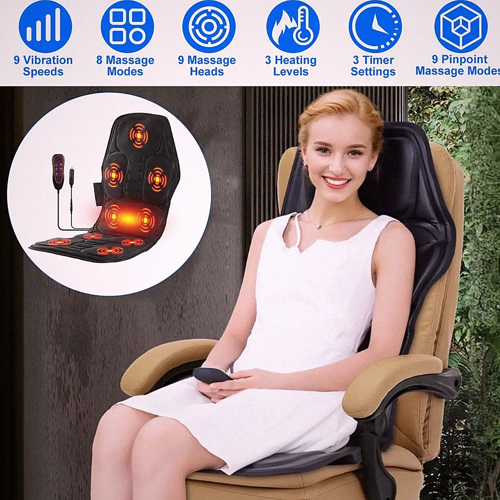 Full Body Massage Chair Pad with Heat 8 Modes Back Massager for Home Office Car