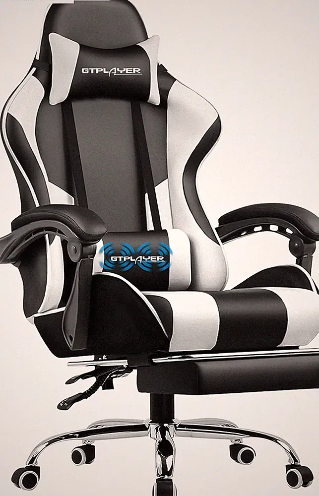 Height Adjustable Game Chair with 360°-Swivel Seat and Headrest and for Office o