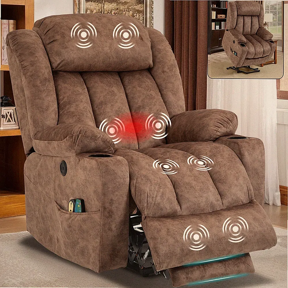 Large Power Lift Recliner Chair with Extended Footrest for Elderly Big Tall Man