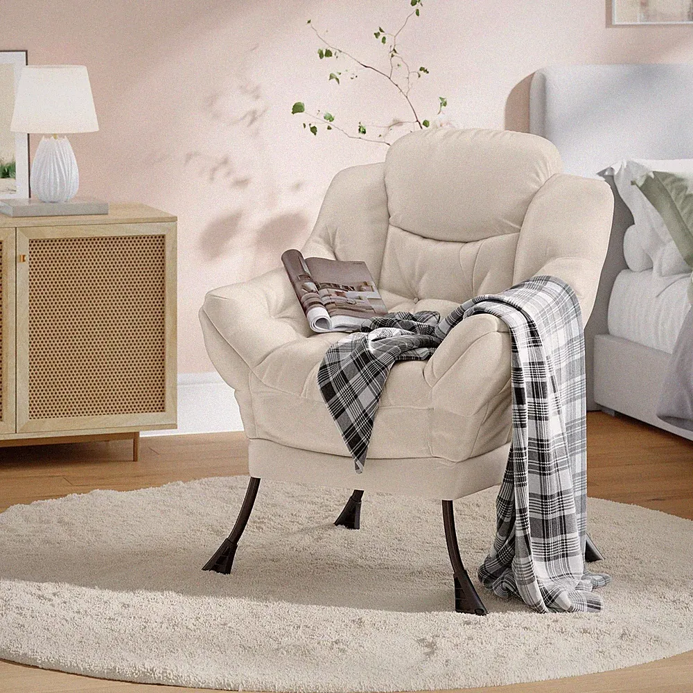 Lazy Chair Large Accent Lounge Armchair w/Side Pocket for Living Room Office