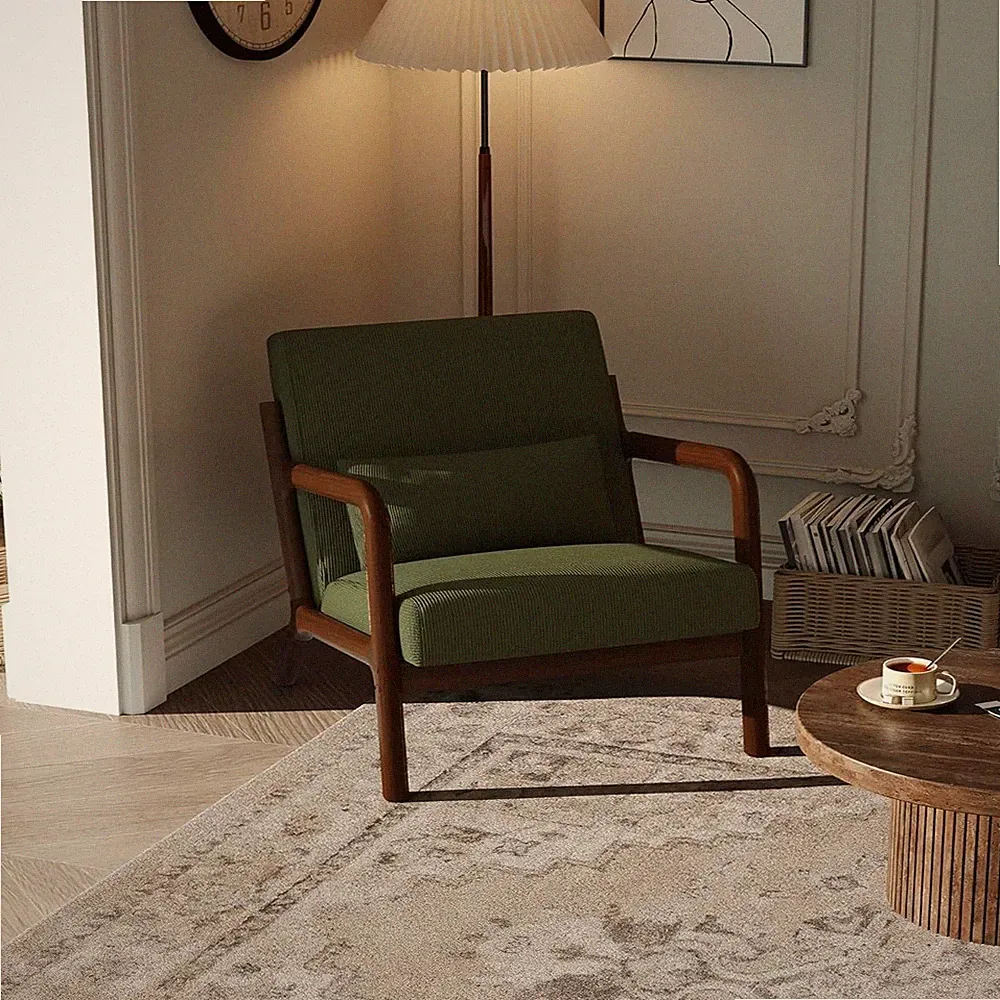 Modern Accent Chair, Corduroy Chair Lounge Armchair for Office Living Room Home