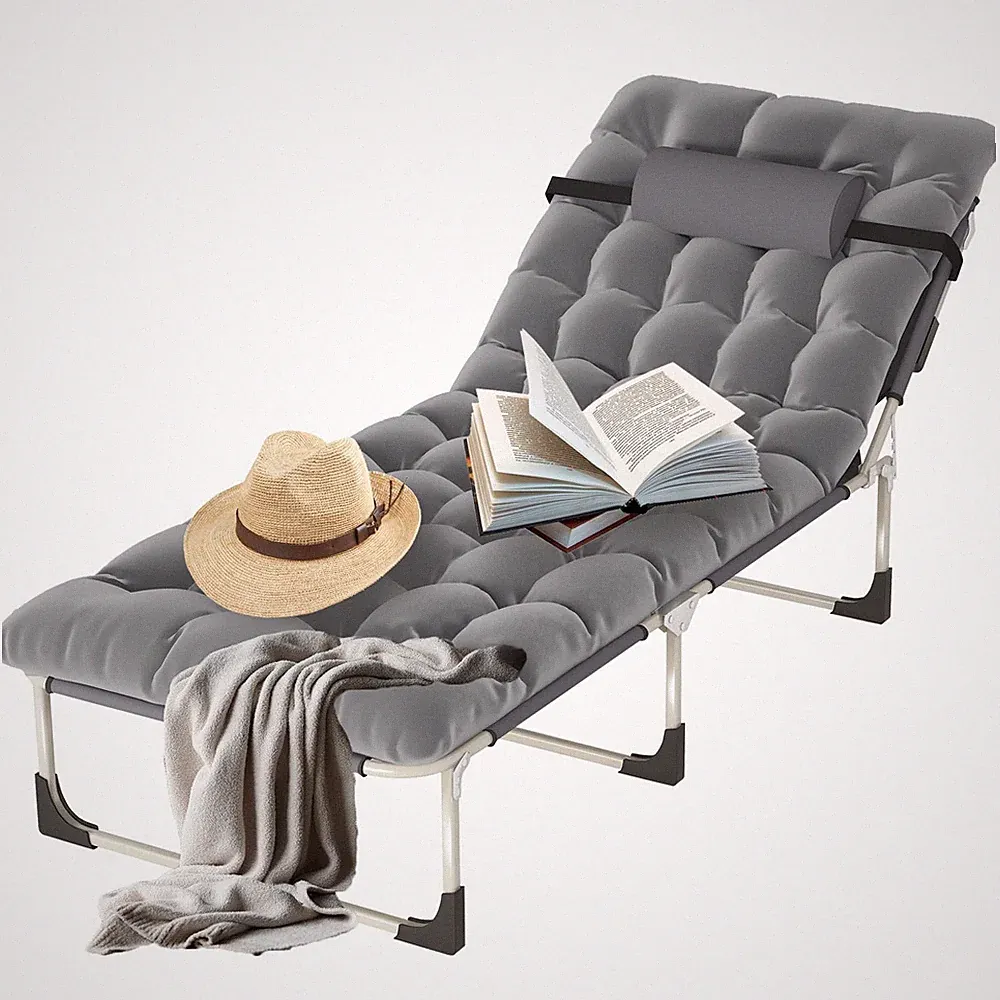 Multifunctional Lounge Chair - Cotton Padded for Office Rest &Outdoor Sunbathing