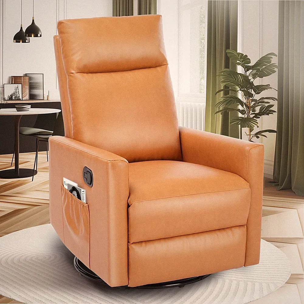 Rocking Recliner Chair with Footrest Single Sofa for Living Room Office Brown